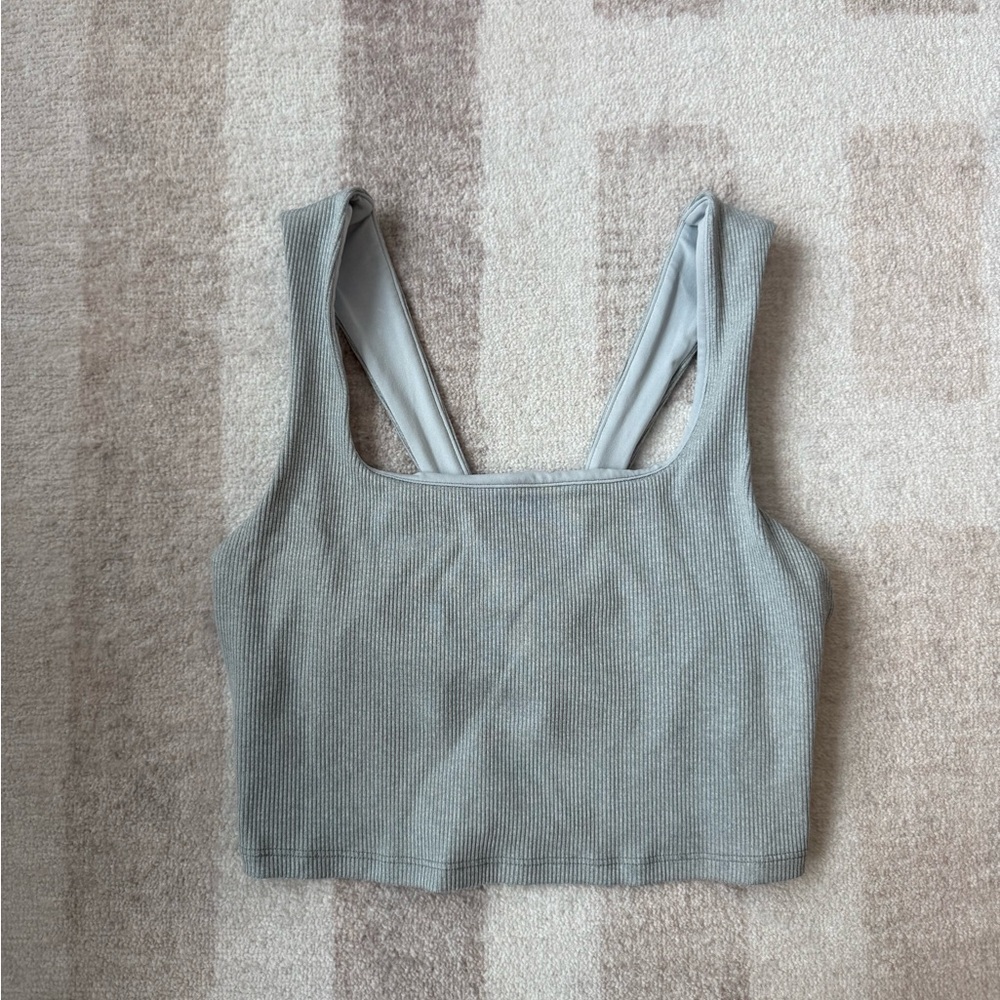 ALO Yoga Light Sage Ribbed Crop Tank